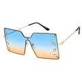 Sunglasses Blue Square Stylish Statement Fashion Accessory