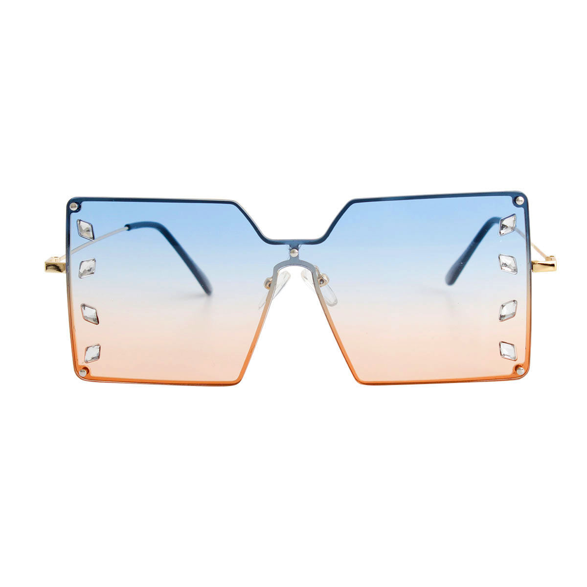 Sunglasses Blue Square Stylish Statement Fashion Accessory