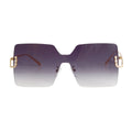 Square Black One Piece Sunglasses Stylish Chic Eyewear