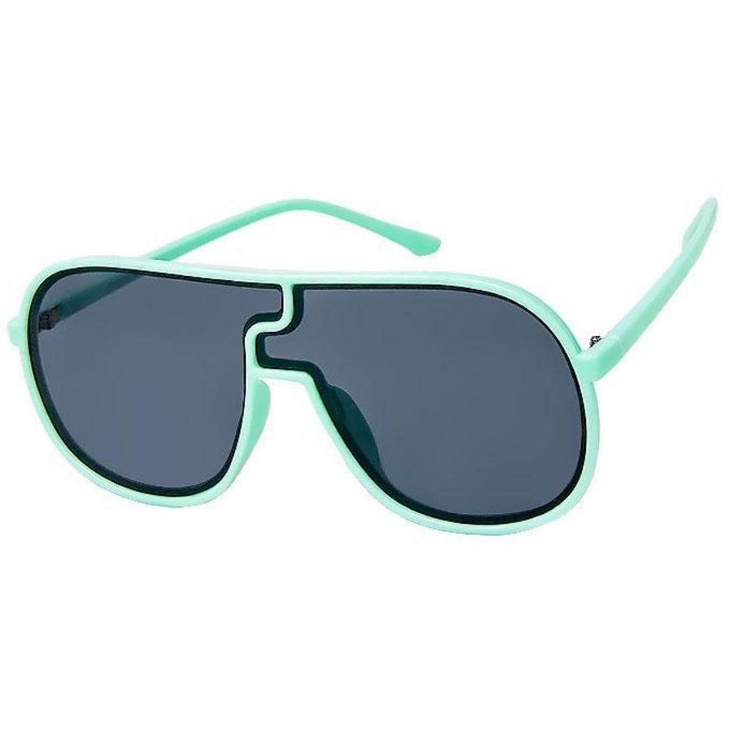 Aviator Sunglasses Mint Frame Stylish Puzzle Piece Design