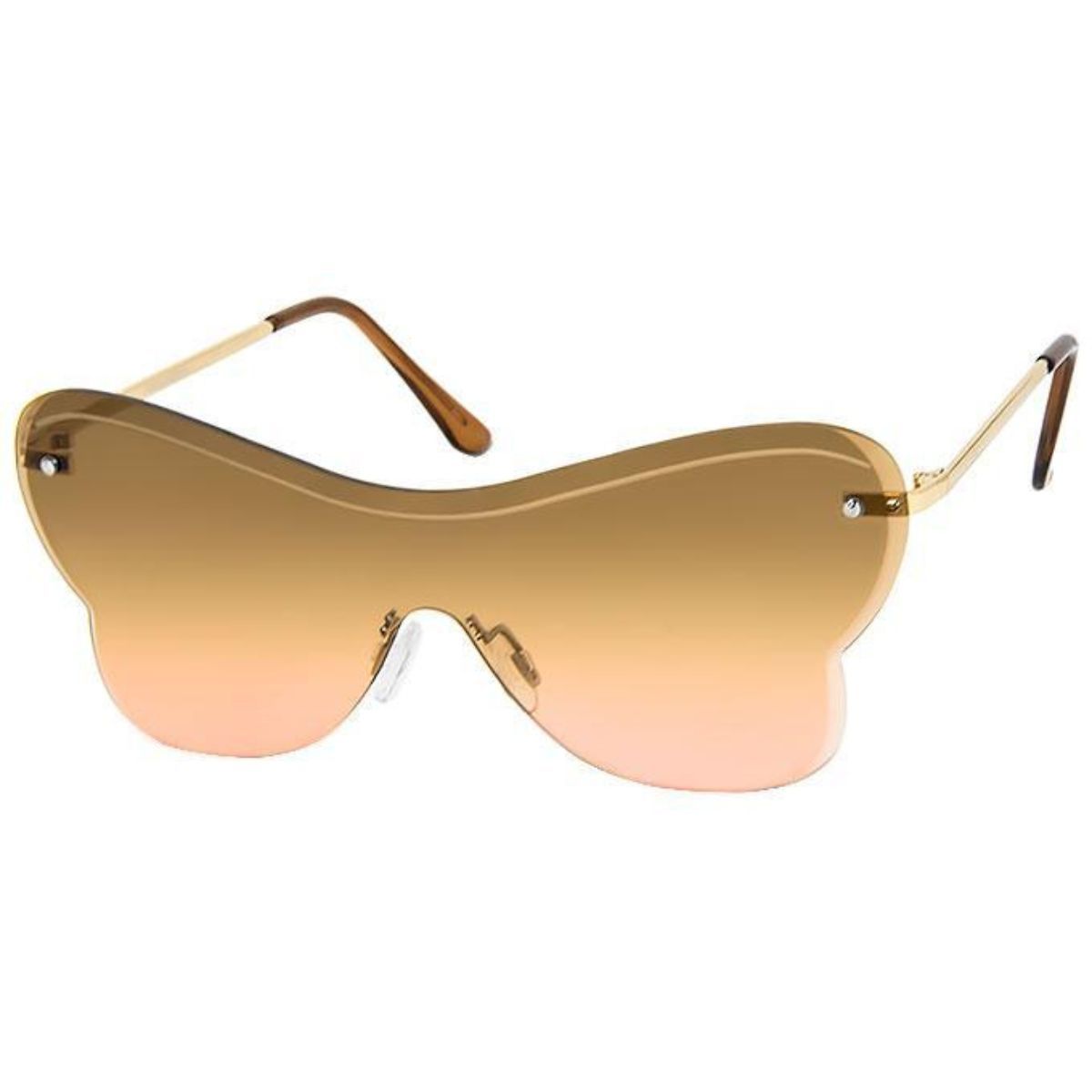 Butterfly One Piece Sunglasses Brown Stylish Statement Accessories