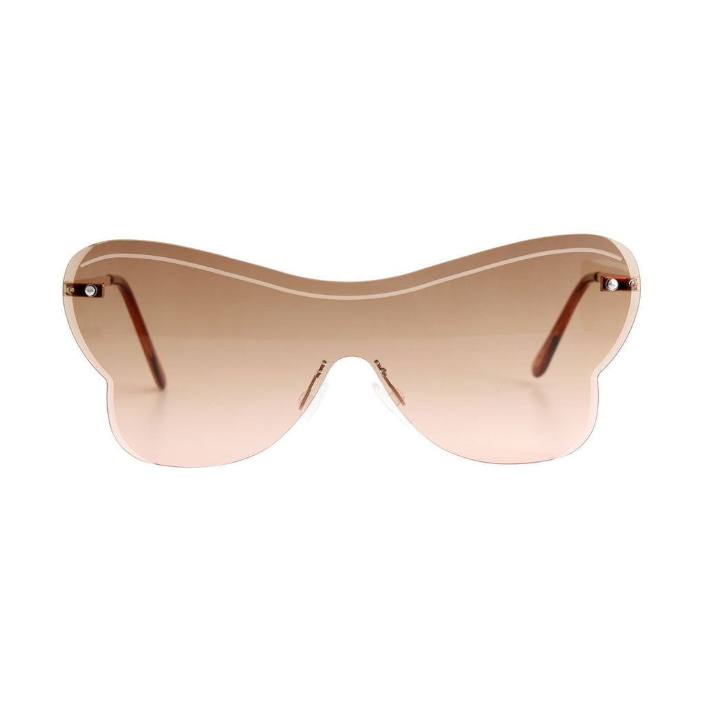 Butterfly One Piece Sunglasses Brown Stylish Statement Accessories