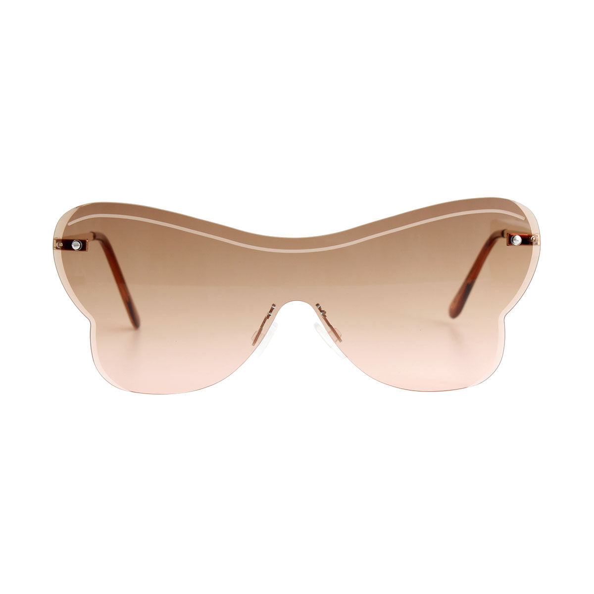 Butterfly One Piece Sunglasses Brown Stylish Statement Accessories