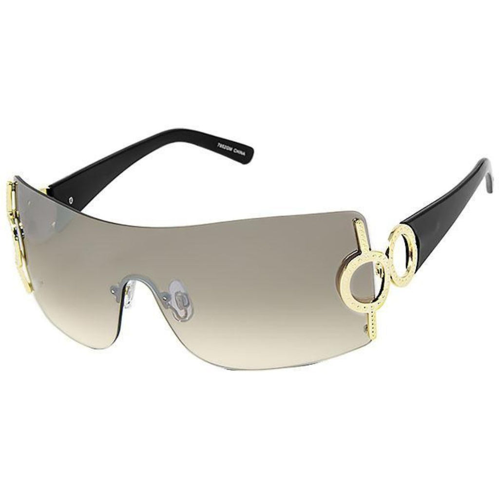 Sunglasses Black Gold Circle Stylish Chic Fashion Accessory