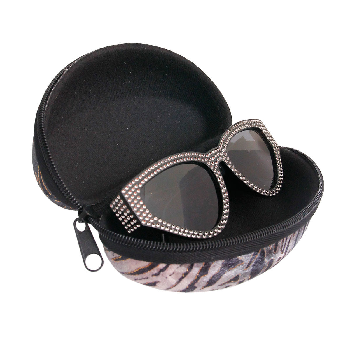 Sunglass Case Gray Tiger Stripe Fur Stylish Accessory