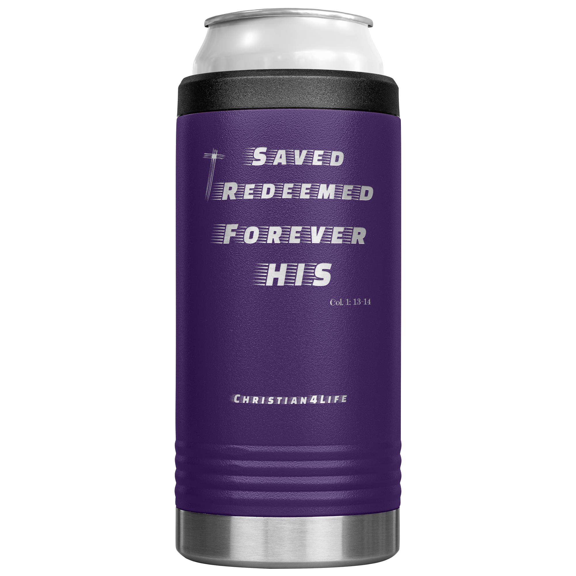 12oz Christian Cozie Insulated Tumbler -Saved, Redeemed, Forever His