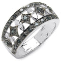 0.29 Carat Genuine Blue Diamond .925 Sterling Silver Ring