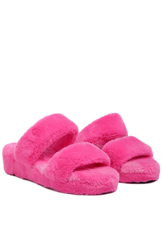 Double Strap Plush Slides