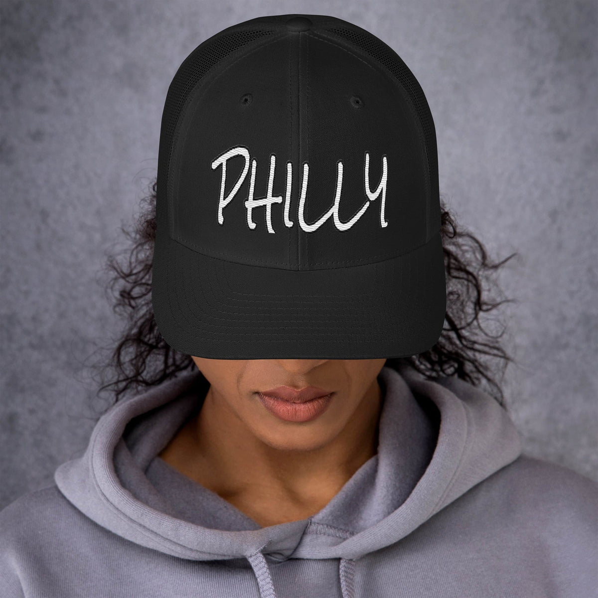 Philly Trucker Cap | Handwritten Embroidered Philadelphia Hat