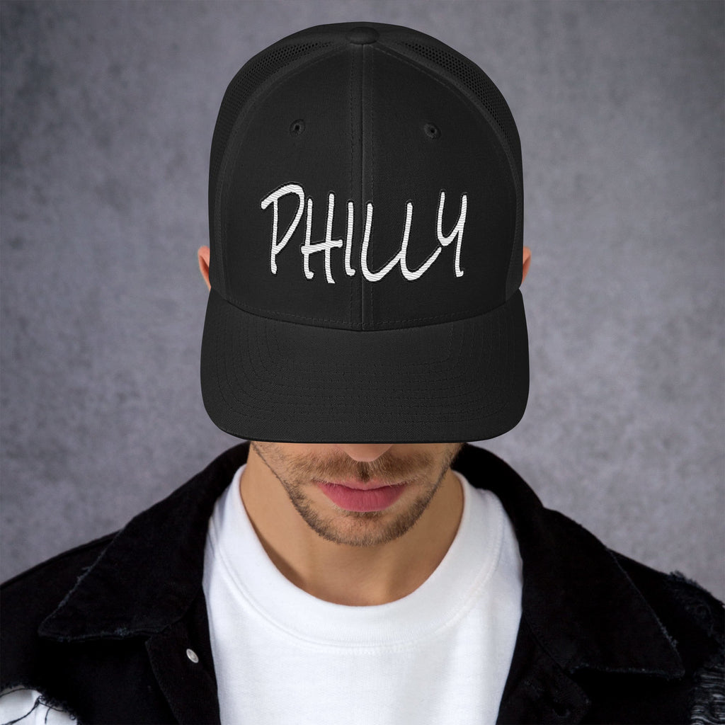 Philly Trucker Cap | Handwritten Embroidered Philadelphia Hat