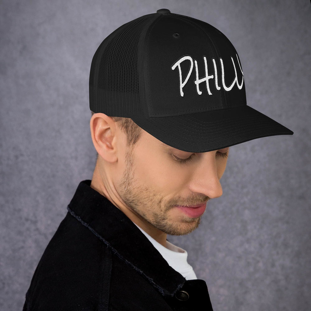 Philly Trucker Cap | Handwritten Embroidered Philadelphia Hat
