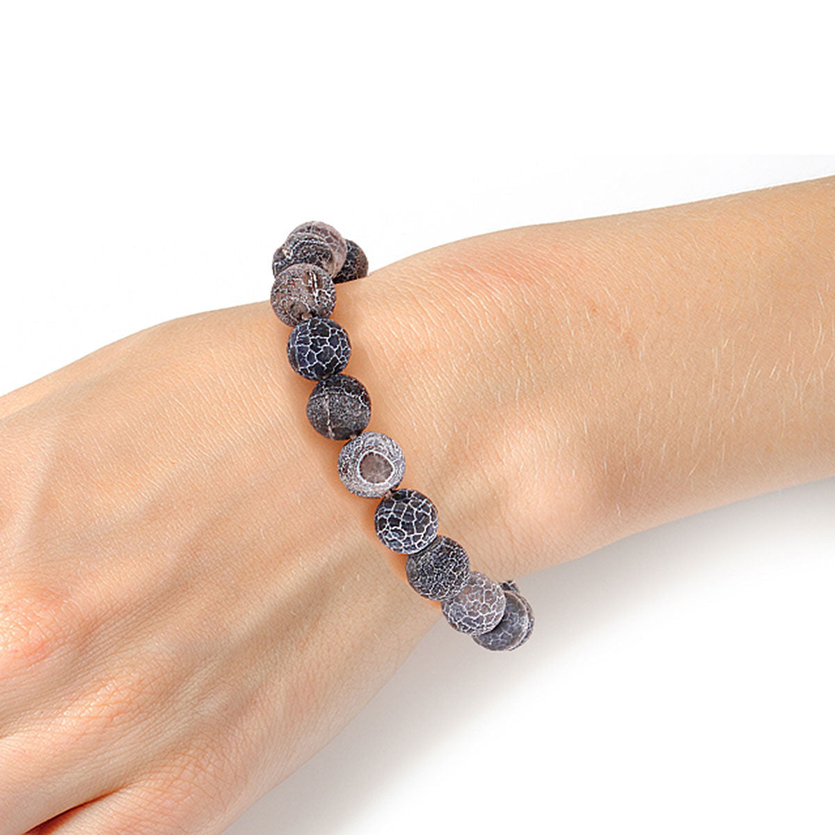Stone Bracelet 10mm Black Stylish Casual Jewelry Accessory