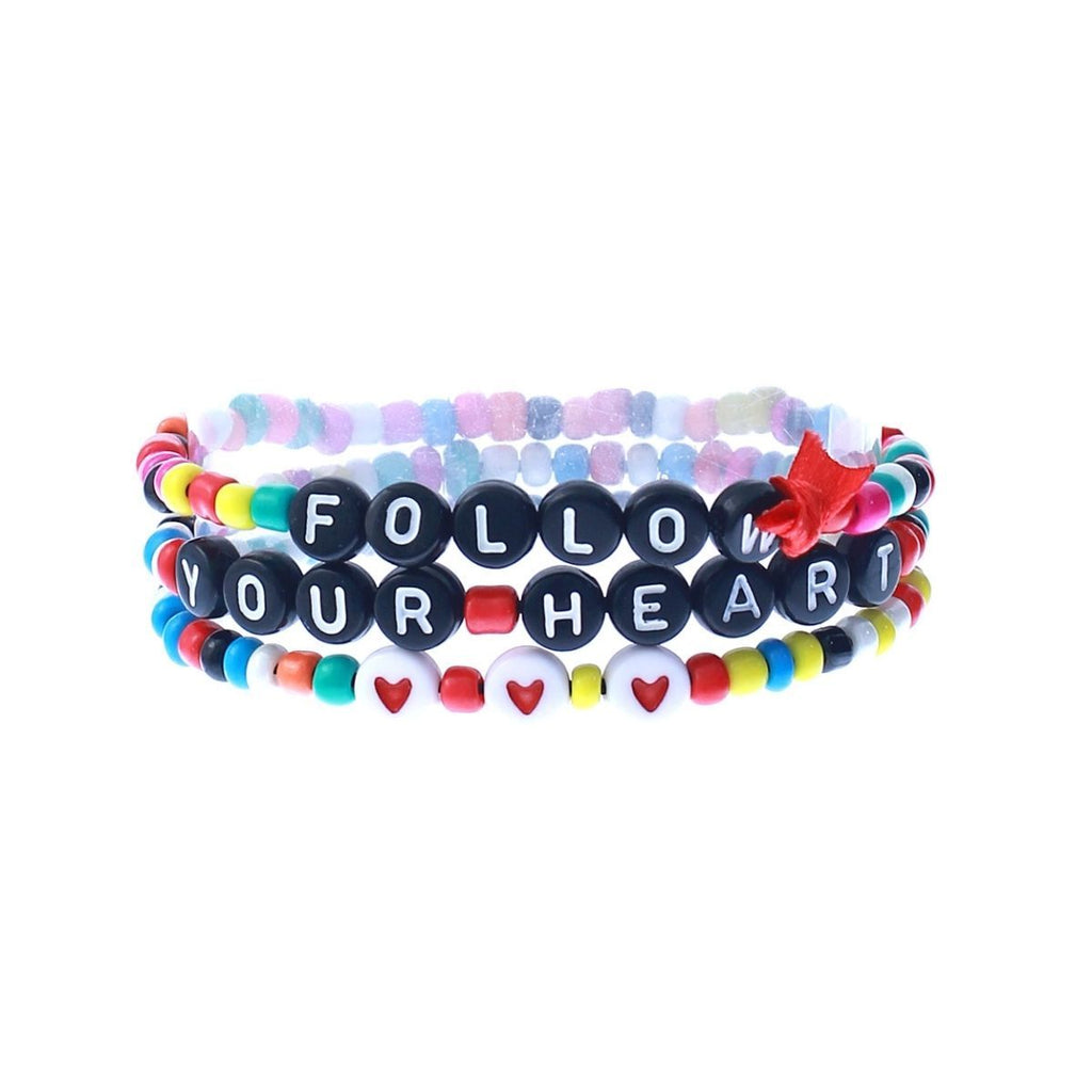 Bead Bracelets Follow Your Heart Trendy Stylish Jewelry Accessories