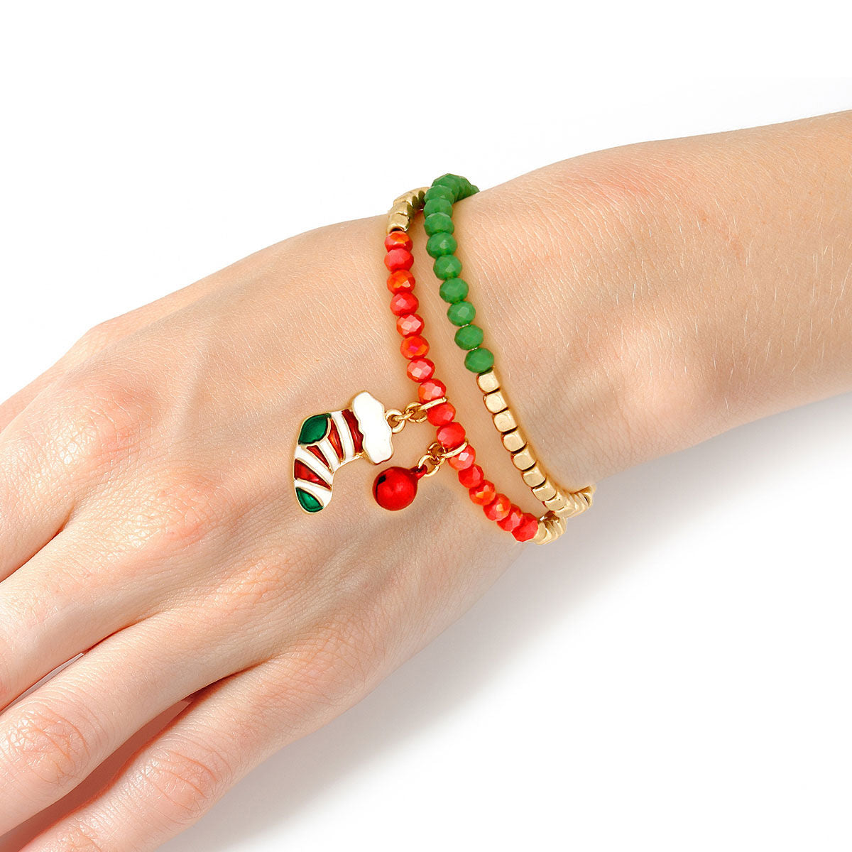 Fashion Bracelet Set 2 Pcs Xmas Stocking Trendy Jewelry Accessories