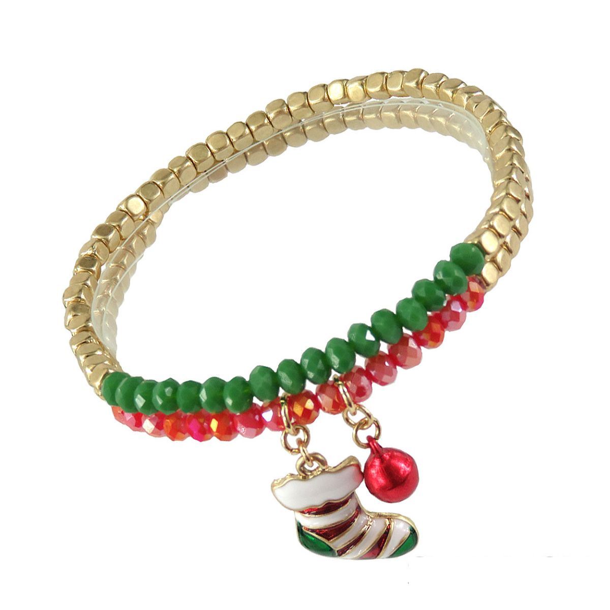 Fashion Bracelet Set 2 Pcs Xmas Stocking Trendy Jewelry Accessories