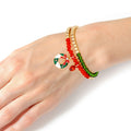Bracelet Set 2 Pcs Xmas Wreath Stylish Holiday Jewelry Accessories