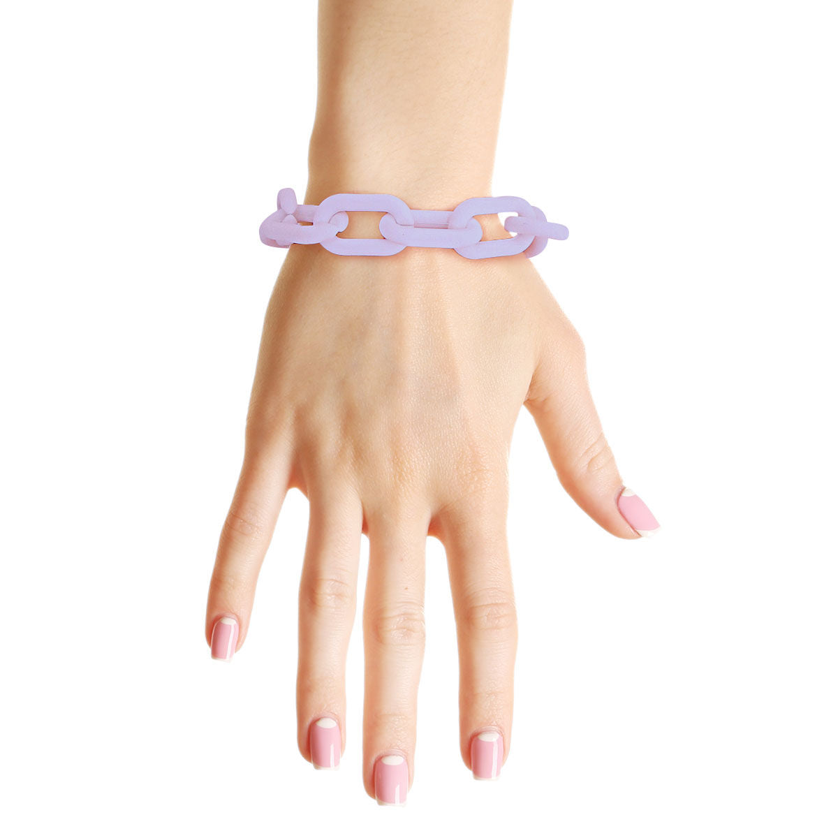Chain Bracelet Rubber Coated Lavender Stylish Fashion Jewelry