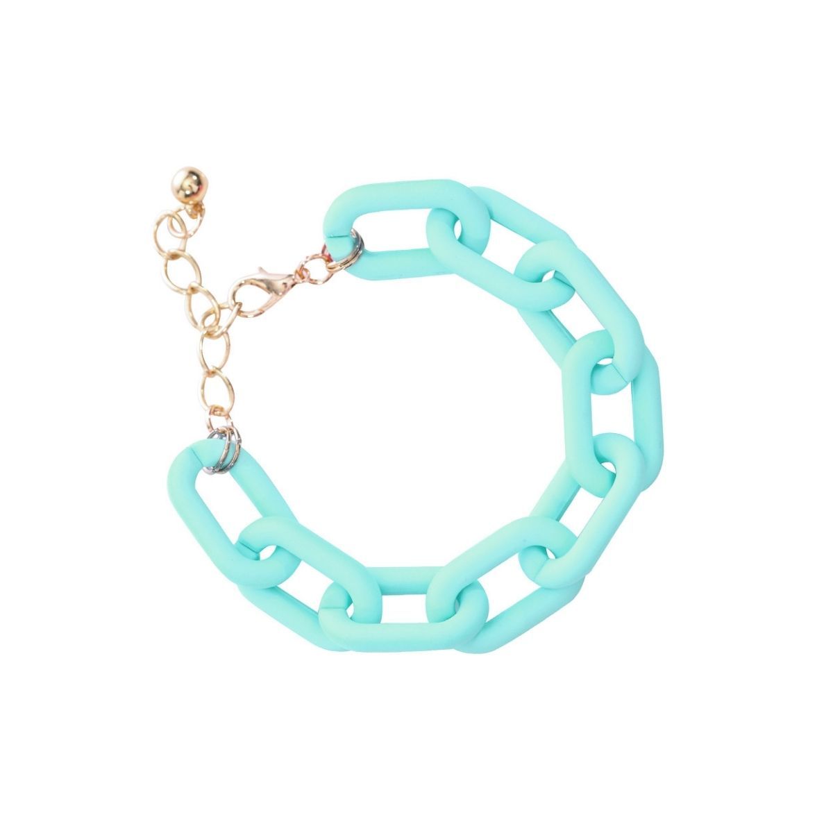 Chain Bracelet Rubber Coated Mint Stylish Fashion Jewelry