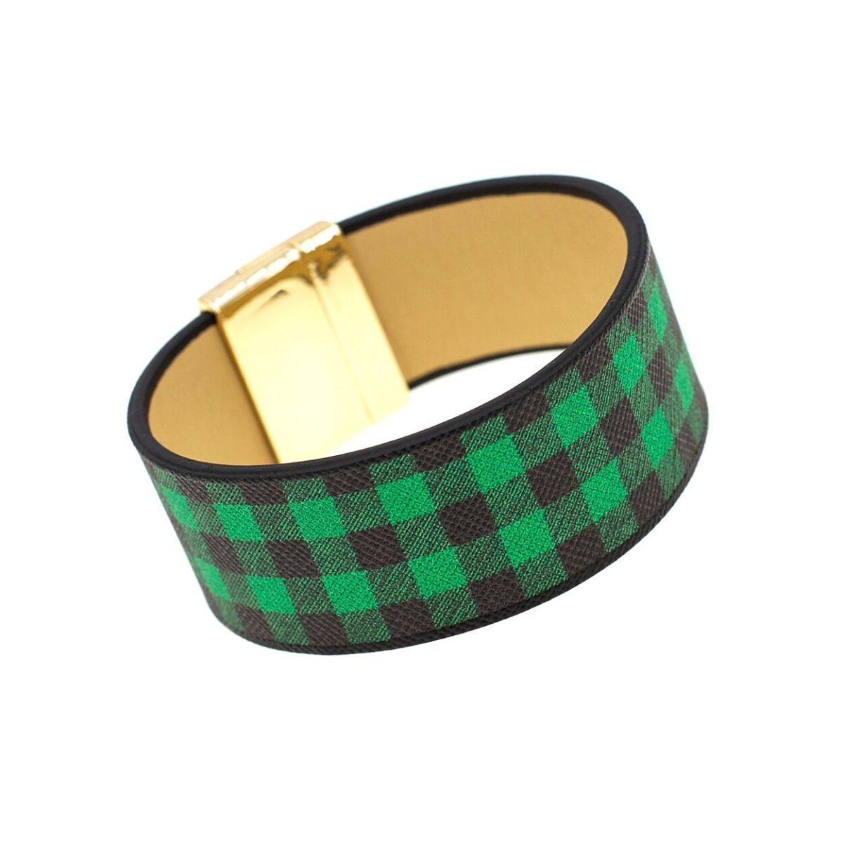 Bracelet Green Buffalo Plaid Trendy Stylish Accessory
