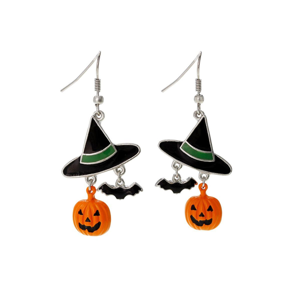 Fashion Witch Hat Charm Fish Hook Earrings Stylish Jewelry Accessory