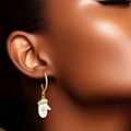 White Mitten Hoop Earrings Trendy Chic Statement Jewelry