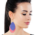 Teardrop Layer Earrings American Flag Stylish Statement Jewelry