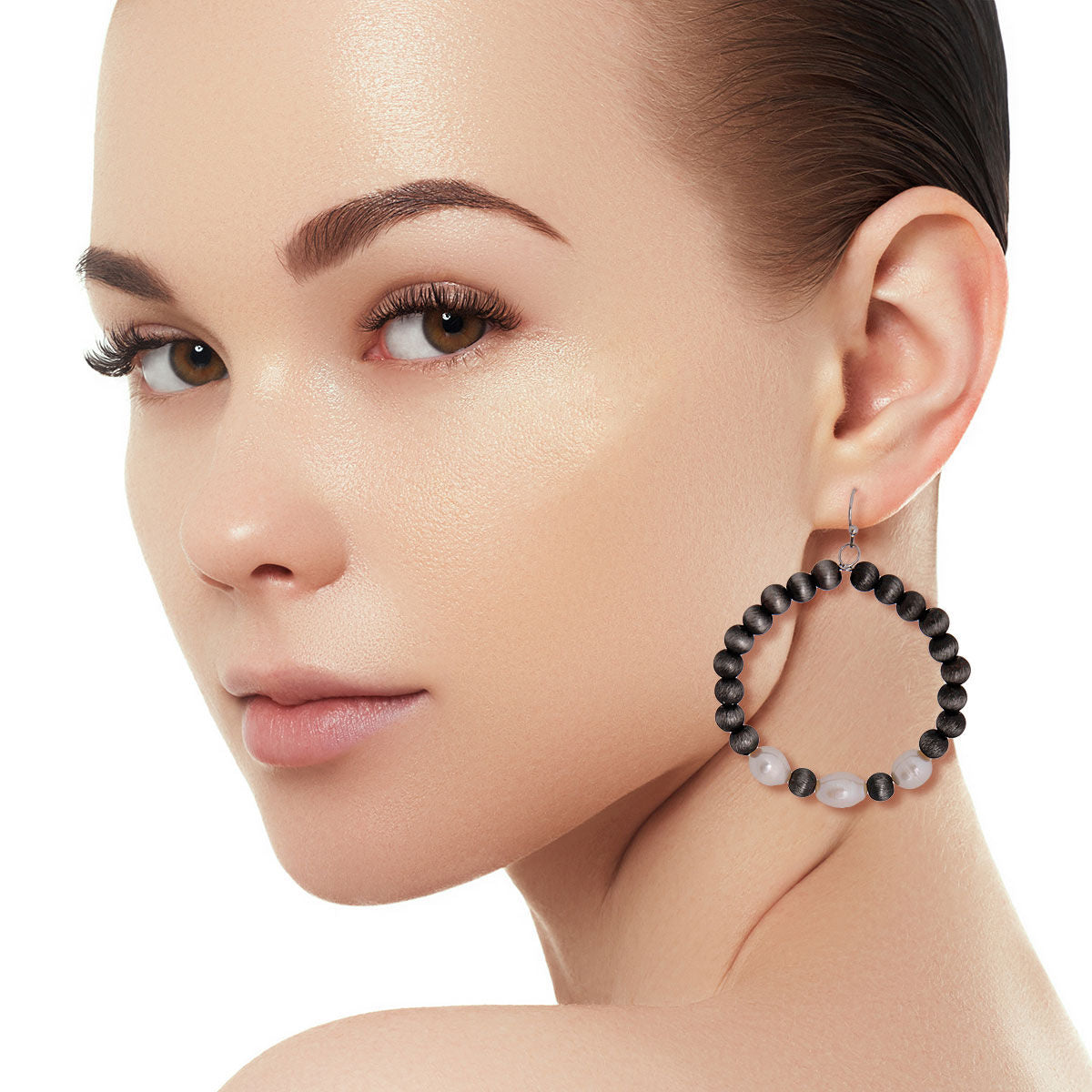 Statement Freshwater Pearl Faux Navajo Earrings Chic Stylish Jewelry