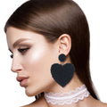 Heart Earrings with Black Seed Beads – Stylish Fashion Jewelry