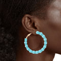 Rubber Bead Hoop Earrings Trendy Stylish Casual Accessories