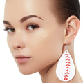 Teardrop Baseball Earrings White Stylish Casual Jewelry