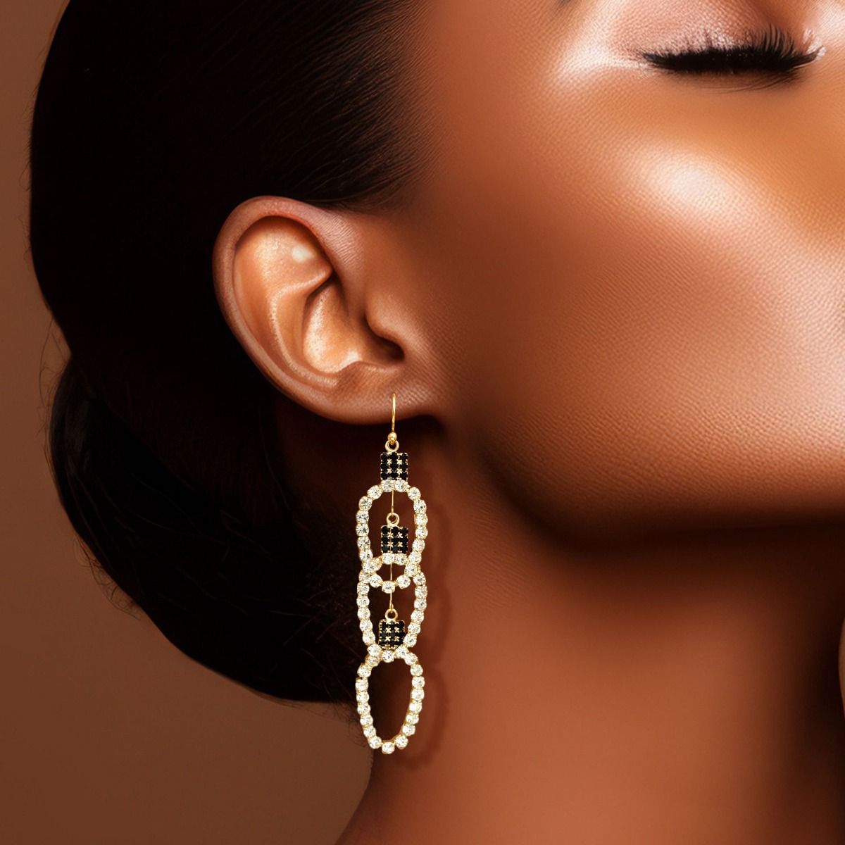 Statement Clear Triple Christmas Light Earrings Trendy Fashion Jewelry