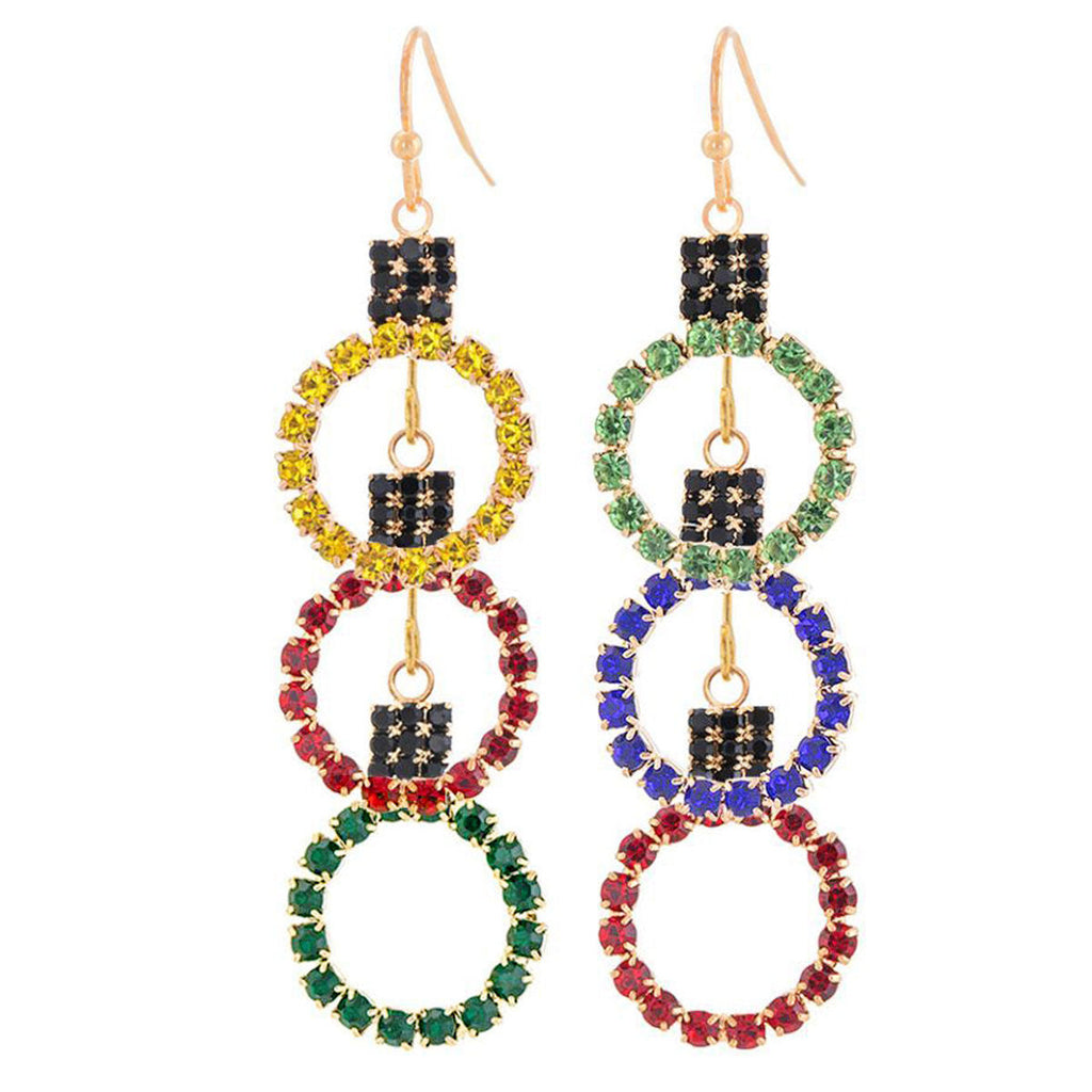 Triple Round Christmas Earrings Festive Sparkle Stylish Statement Jewelry