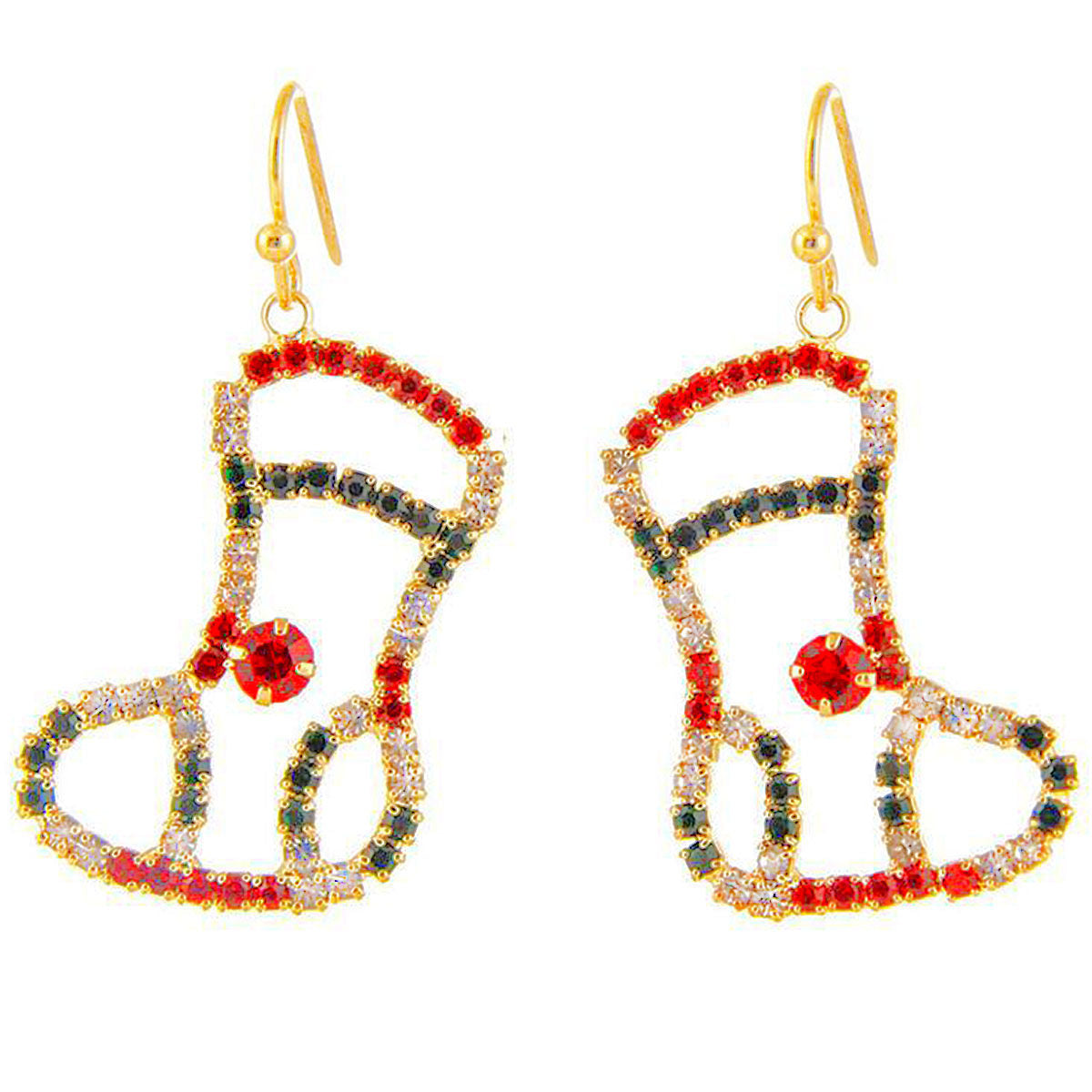 Xmas Stocking Earrings Elegant Statement Jewelry Accessory