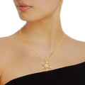 Statement Necklace Gold Winter Snowflake Stylish Jewelry Accessory