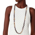 Statement Necklace with Lava and Glass Beads Trendy Fashion Jewelry