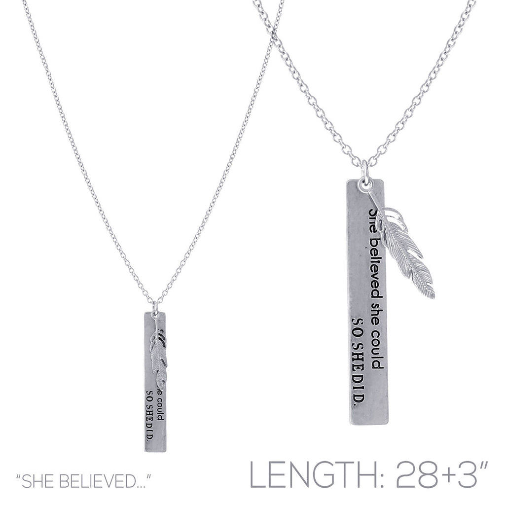 Statement Long Silver Necklace She Believed Stylish Jewelry Accessory