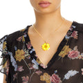 Statement Necklace Yellow Daisy Dried Flower Stylish Accessory