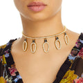 Statement Choker Necklace Gold Xmas Light Bulb Trendy Gilded Glow Accessory