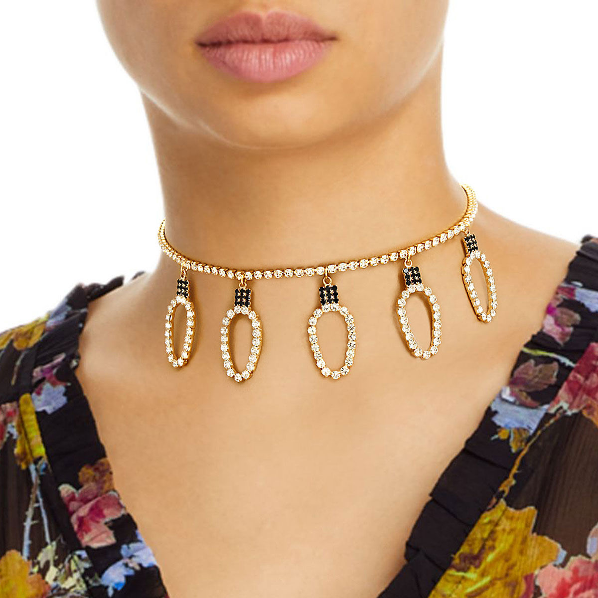 Statement Choker Necklace Gold Xmas Light Bulb Trendy Gilded Glow Accessory