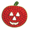 Statement Halloween Brooch Orange Jack O Lantern Accessory