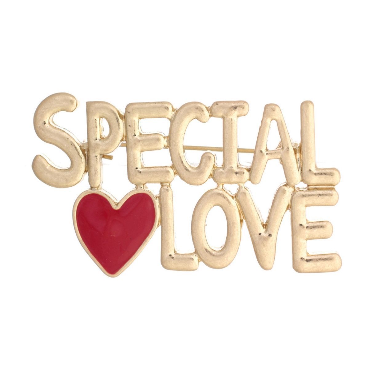 Fashion Jewelry Gold SPECIAL LOVE Pin Stylish Statement Accessory