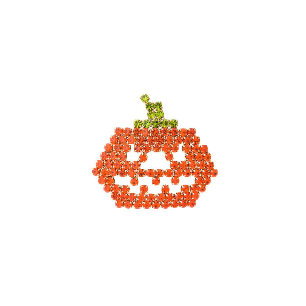 Statement Rhinestone Jack O Lantern Brooch Halloween Jewelry Accessory