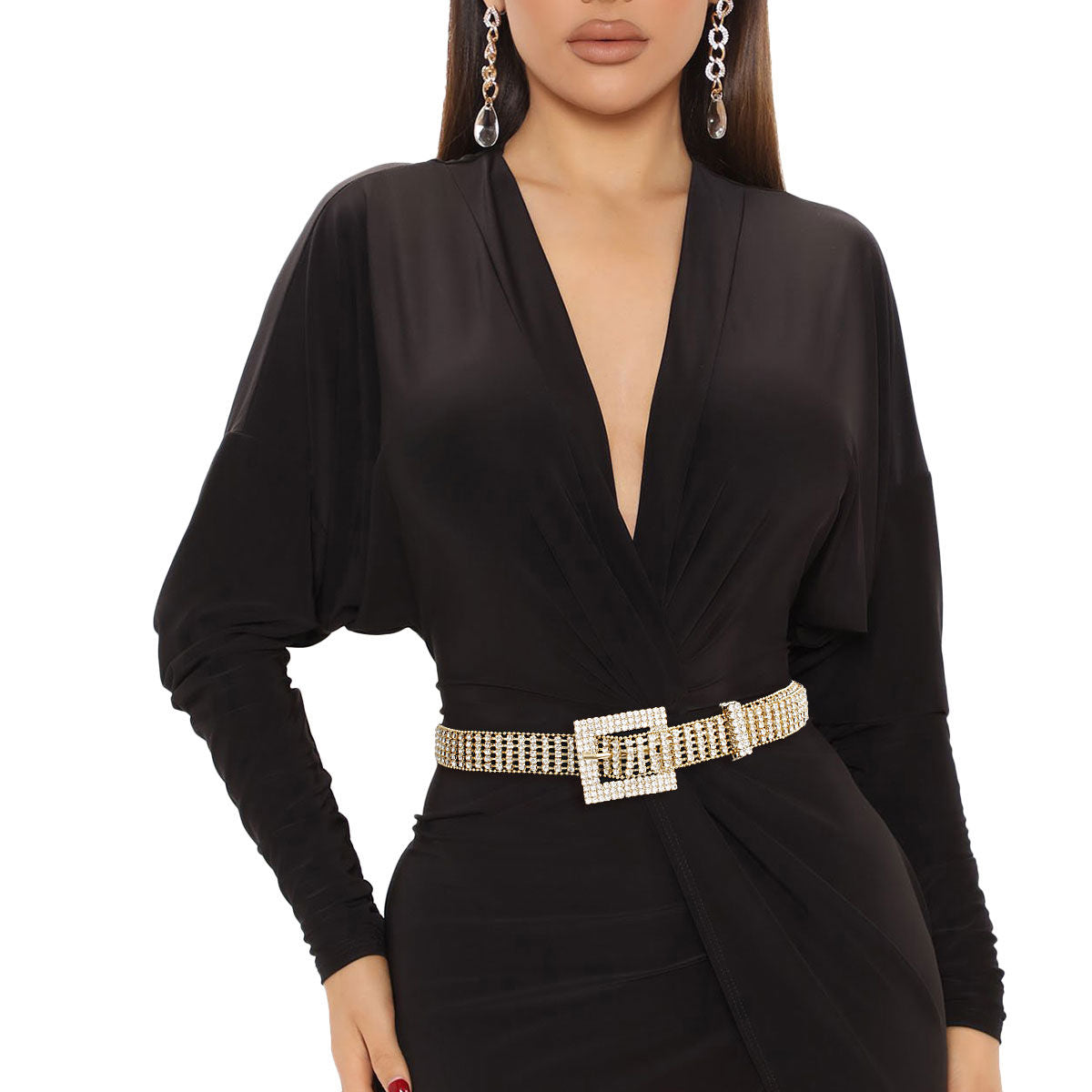 Statement Gold Ball Chain Frame Belt Stylish Fashion Accessory