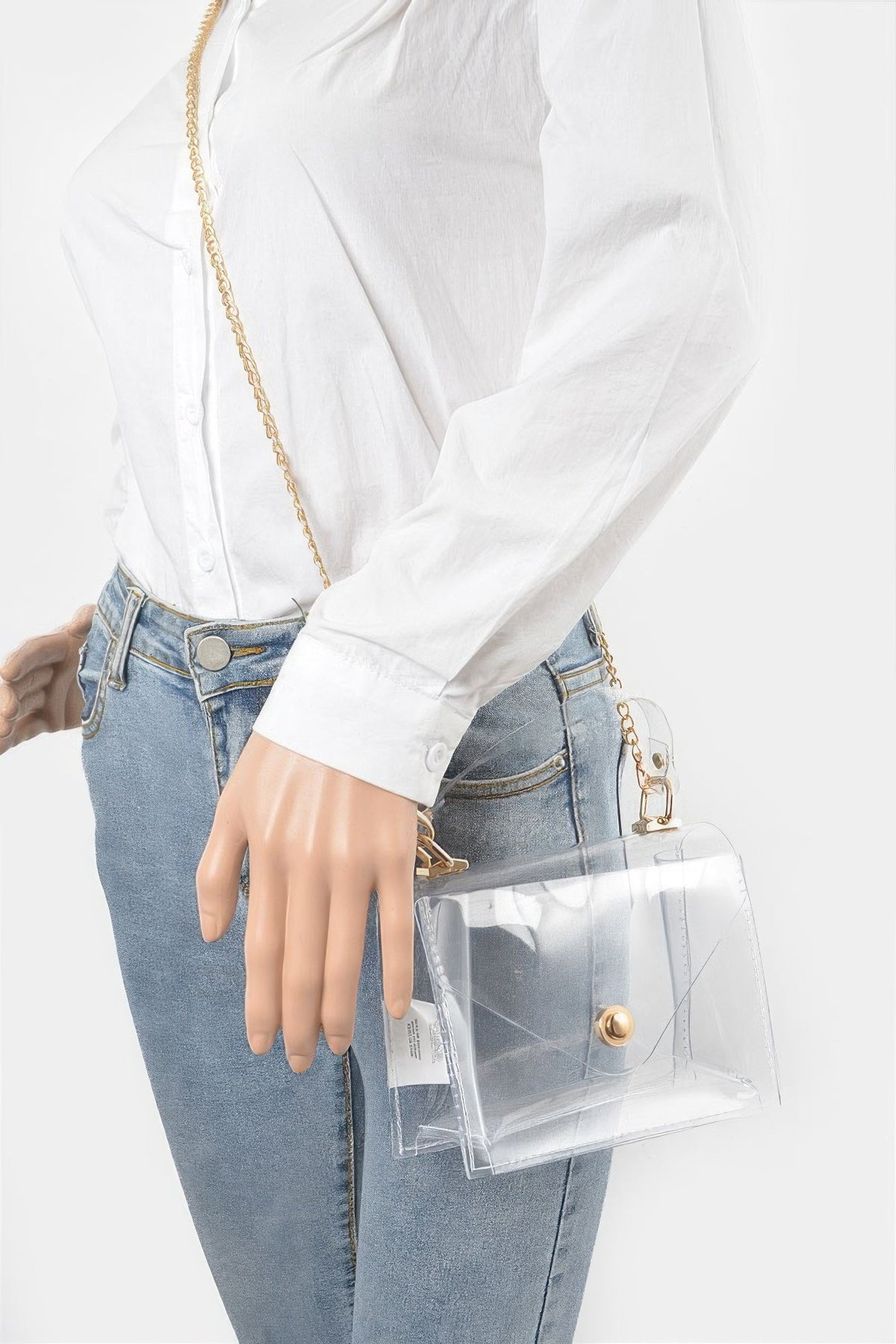 Clear Pvc Top Handle Crossbody Bag