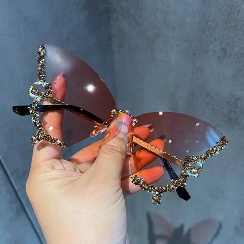 Rimless Butterfly Sunglasses