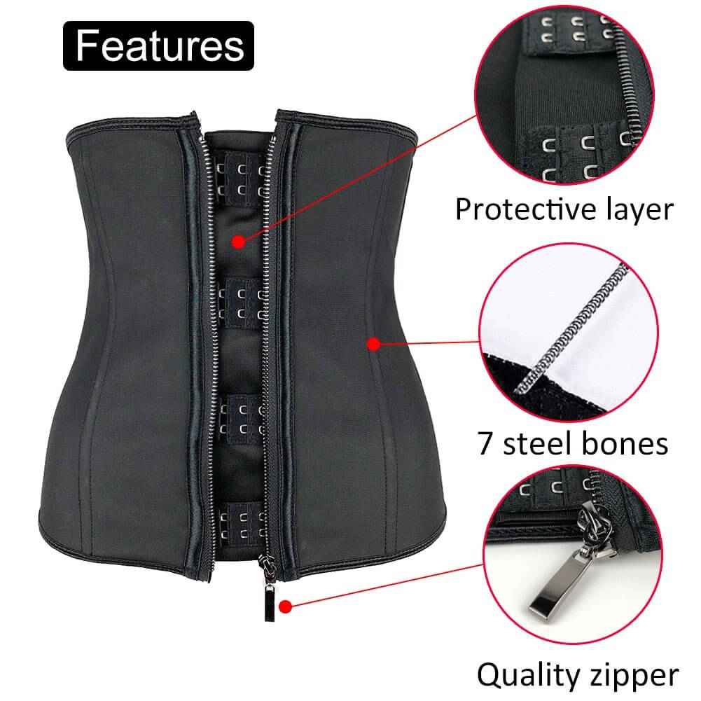 Latex Waist Trainer Corset for Women – Clip & Zip Tummy Control
