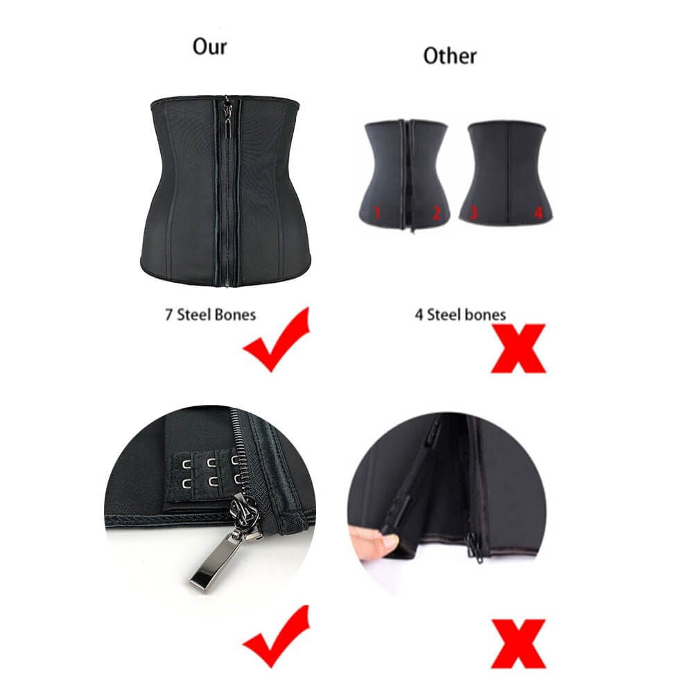 Latex Waist Trainer Corset for Women – Clip & Zip Tummy Control