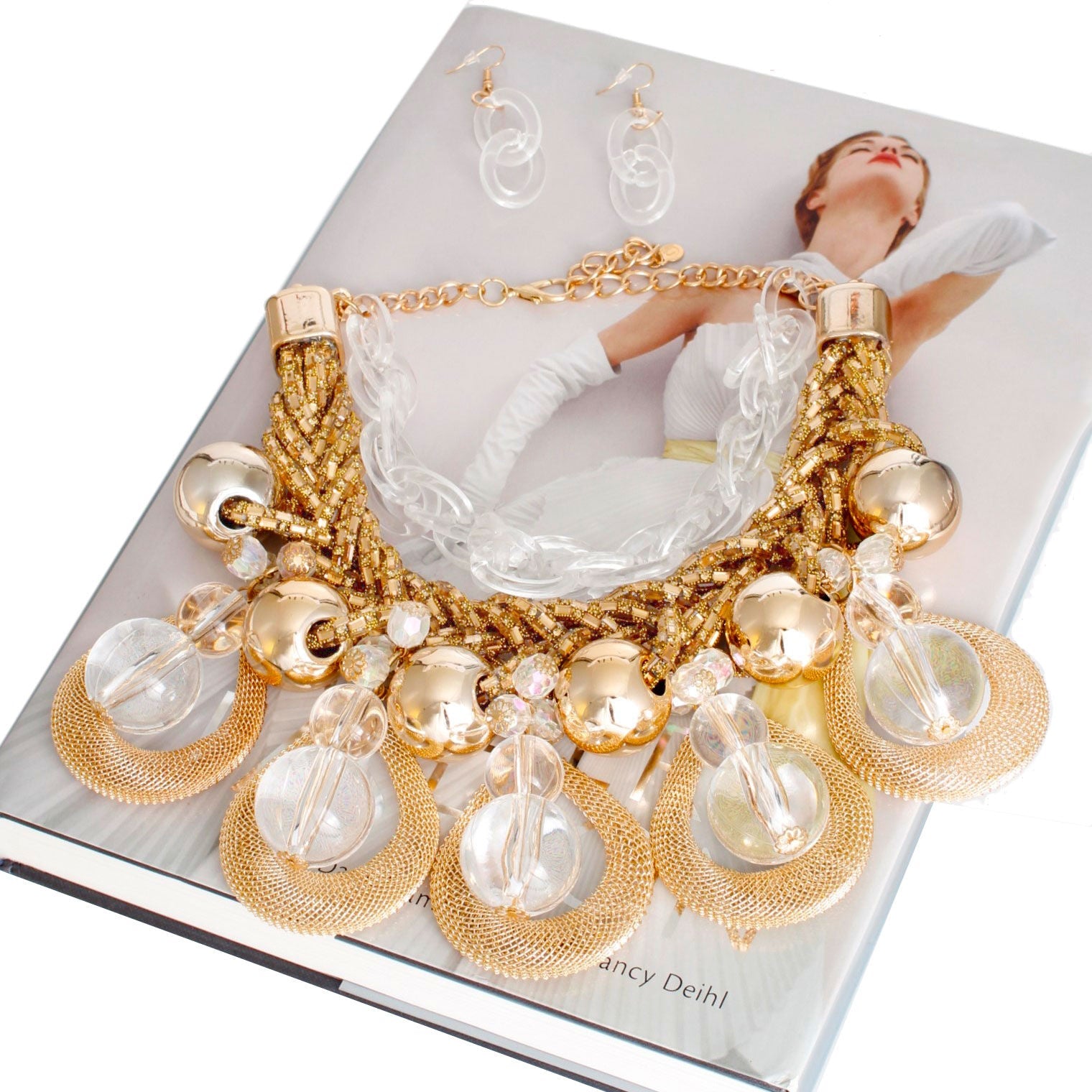 Statement Gold Teardrop Cascade Jewelry Ensemble – Trendy Elegant Accessory