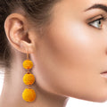 Statement Yellow Sequin Ball Earrings – Trendy Fashion Jewelry Accessory