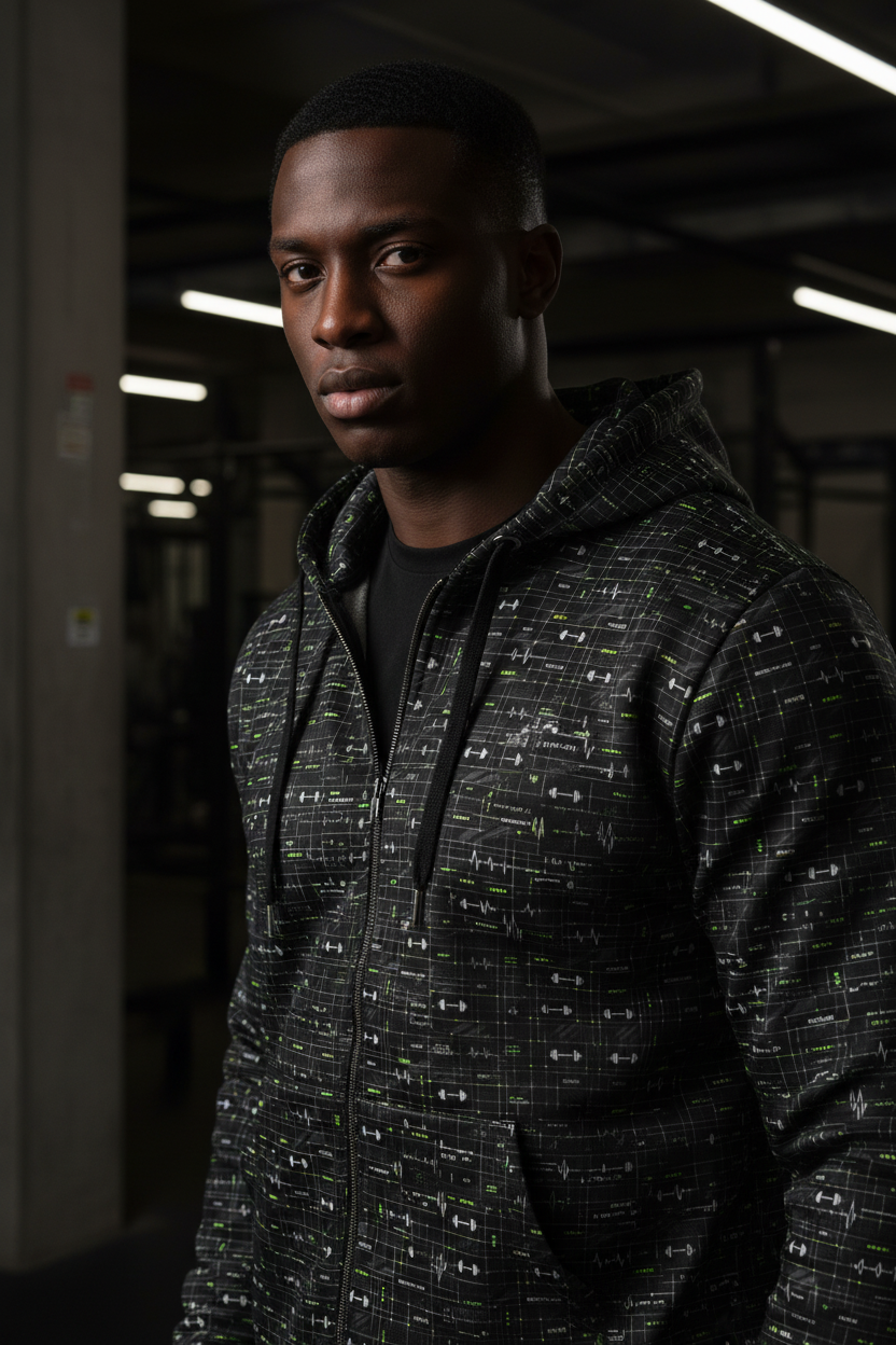 Training System Zip Hoodie – Limited Drop – All-Over Print Gym Streetwear